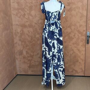 Floral Blue and White two piece